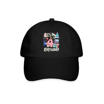 It's my 4 birthday snowman holiday donut - Baseball Cap - black/black - Front