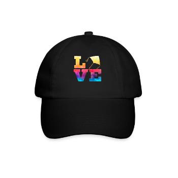 Liebe Drachen fliegen Liebhaber Drachenflüsterer Drachen Hersteller - Baseballkappe - Schwarz/Schwarz - Vorne