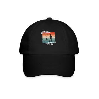 Angler Geschenkidee Hobby Angeln - Baseballkappe - Schwarz/Schwarz - Vorne