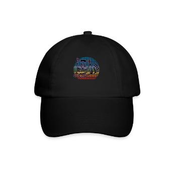 Retro Cat Graphic Cat for Cat Owners - Baseball Cap - black/black - Front