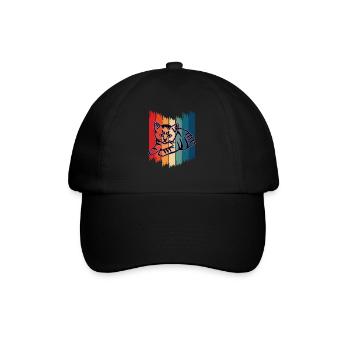 Retro Cat Graphic Cat for Cat Owners - Baseball Cap - black/black - Front