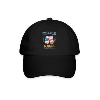 Freedom and beer USA patriots funny saying - Baseball Cap - black/black - Front