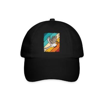 Rotkehlchen Vogelfreund Vogelfan Retro Natur Liebh - Baseballkappe - Schwarz/Schwarz - Vorne