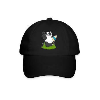 Été de planche de surf panda - Casquette classique - noir/noir - Devant