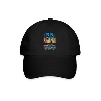 Papa Meilleur Cadeau C'est Moi Ta Fille - Casquette classique - noir/noir - Devant