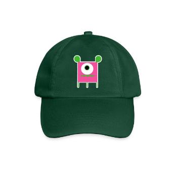 Pink Cyclops Monster | Funny Square Alien - Baseball Cap - bottle green - Front