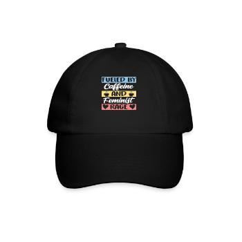 Alimenté par la caféine et la rage féministe - Casquette classique - noir/noir - Devant