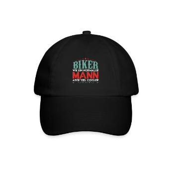 Old School Biker Chopper Motorradfahrer - Baseballkappe - Schwarz/Schwarz - Vorne