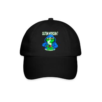 Ganz Dünnes Eis Morgenmuffel Frosch Kaffee - Baseballkappe - Schwarz/Schwarz - Vorne