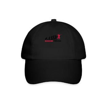 Badminton Spieler Geschenkidee Design - Baseballkappe - Schwarz/Schwarz - Vorne