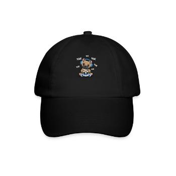 Französische Bulldogge - Baseballkappe - Schwarz/Schwarz - Vorne