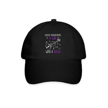 Don't underestimate a girl with a violin - Baseball Cap - black/black - Front