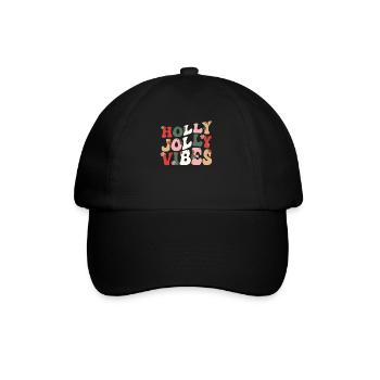 Joyeux Noël groovy rétro Holly Jolly Vibes - Casquette classique - noir/noir - Devant