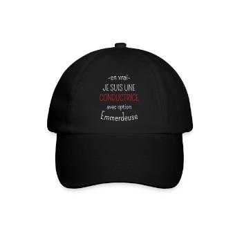 Conductrice avec option Emmerdeuse - Casquette classique - noir/noir - Devant