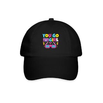 You go girl slogan design - Baseball Cap - black/black - Front