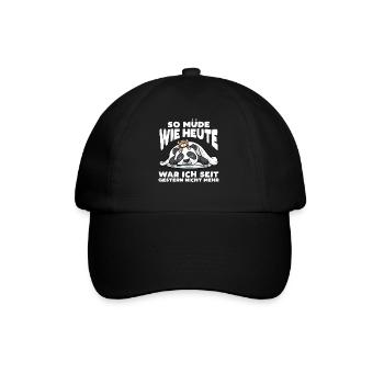 Schlafender Panda Mit Plüschtier Schlaf - Baseballkappe - Schwarz/Schwarz - Vorne
