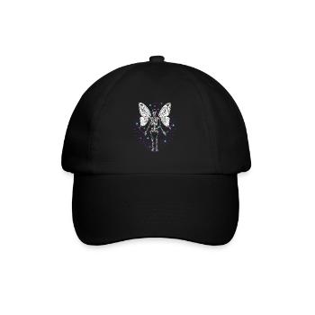 Skeleton Butterfly Dripping Skull Goth - Baseballkappe - Schwarz/Schwarz - Vorne