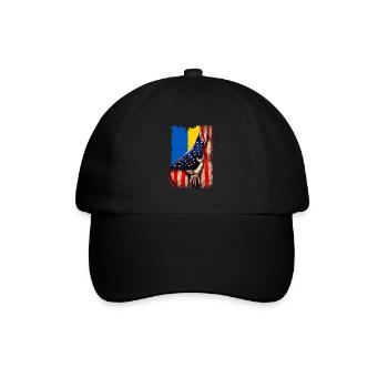 Fight for Ukraine USA Flag Ukraine - Baseball Cap - black/black - Front