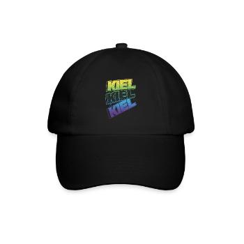 Kiel Germany City Font Skyline Home - Baseball Cap - black/black - Front