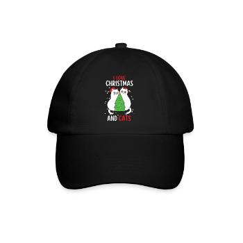 I Love Christmas and Cats Cat Christmas - Baseball Cap - black/black - Front