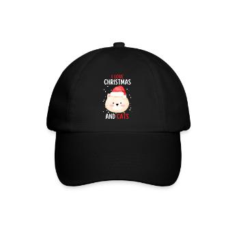 I Love Christmas and Cats Cat Christmas - Baseball Cap - black/black - Front