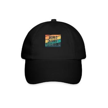 Worlds Okayest Barman Shirt Bartender Cadeau - Casquette classique - noir/noir - Devant