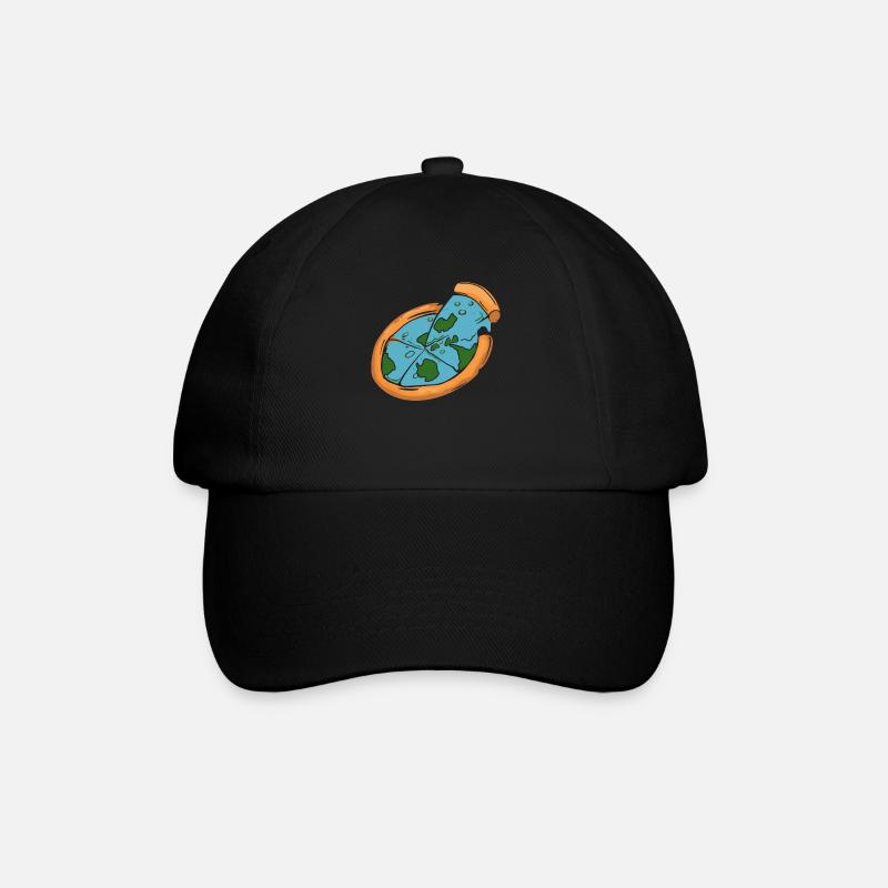 Flat Earth Society Flat Earther Pizza Lover - Baseballkappe - Schwarz/Schwarz