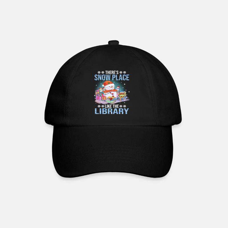 There's Snow Place Like The Library Christmas - Baseballkappe - Schwarz/Schwarz