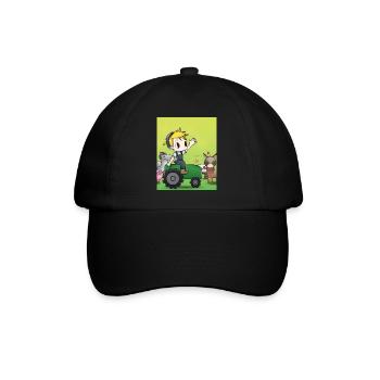 Green Tractor Birthday Anime Farm Animals - Baseball Cap - black/black - Front