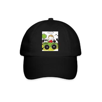 Grüner Traktor Geburtstag Bauernhof Tiere - Baseballkappe - Schwarz/Schwarz - Vorne