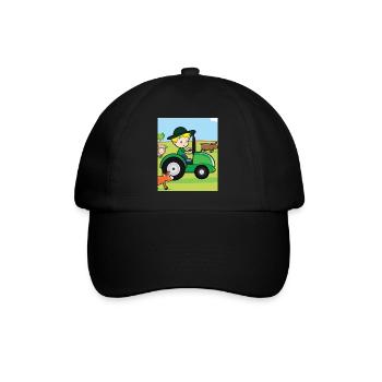 Tracteur vert anniversaire animaux de la ferme - Casquette classique - noir/noir - Devant