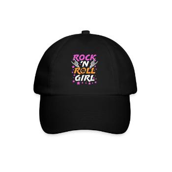 Je suis une rock girl rock n roll - Casquette classique - noir/noir - Devant