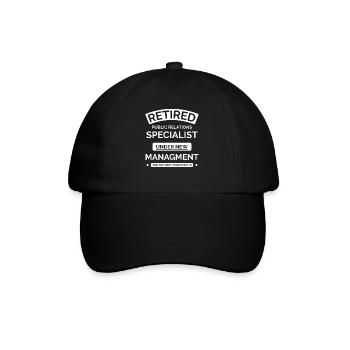 Retired Public Relations Specialist - Baseball Cap - black/black - Front