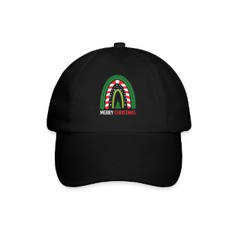 Weihnachten Regenbogen Frohe Weihnachten - Baseballkappe - Schwarz/Schwarz - Vorne