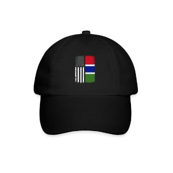 Gambian american flag, Gambia - Baseballkappe - Schwarz/Schwarz - Vorne