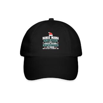 Bonus Mama Weihnachten Stiefmama Geschenk - Baseballkappe - Schwarz/Schwarz - Vorne