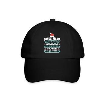 Bonus Mama Weihnachten Stiefmama Geschenk - Baseballkappe - Schwarz/Schwarz - Vorne