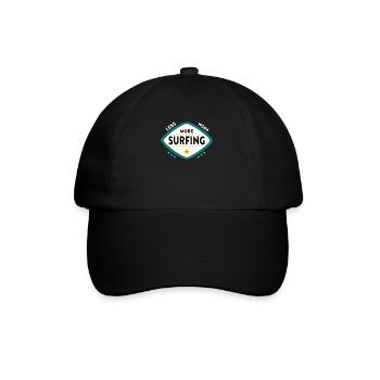 Surfen Surfer Spruch - Baseballkappe - Schwarz/Schwarz - Vorne