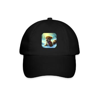 Chiot de chien de Noël - Casquette classique - noir/noir - Devant