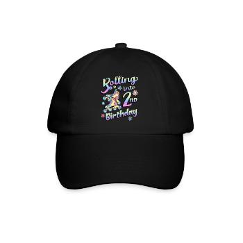 Rolling Into 2nd Birthday Roller Skater Inline - Baseball Cap - black/black - Front
