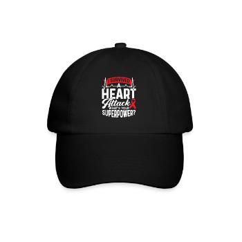 I survived a heart attack Heart attack - Baseball Cap - black/black - Front