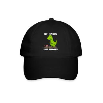 Ich Hasse Pilze Sammeln Dinosaurier Pilzsammler - Baseballkappe - Schwarz/Schwarz - Vorne