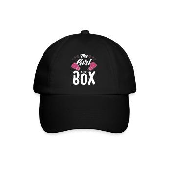 Boxing Girl Can Box Cool Girl Boxing Gift - Baseballkappe - Schwarz/Schwarz - Vorne
