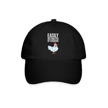 Facilement distrait par les poulets - Casquette classique - noir/noir - Devant