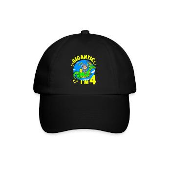 4 Years Old Birthday Knight Dragon 4th B-Day Party - Baseball Cap - black/black - Front