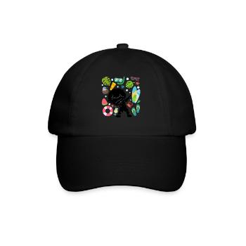 Silhouette Dabbing Boy Sommerzeit Strand Stil - Baseballkappe - Schwarz/Schwarz - Vorne