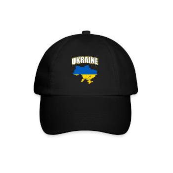 Ukraine Flag Map 2023 - Baseball Cap - black/black - Front