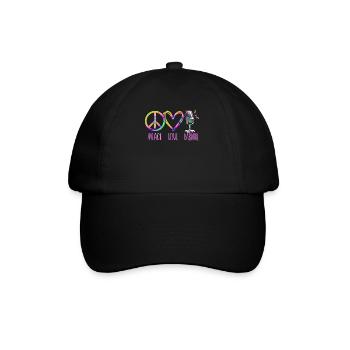 Karaoke Singer Retro Tie Dye Peace - Baseball Cap - black/black - Front