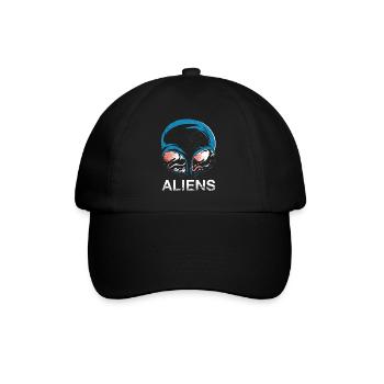 Alien UFO Aliens Außerirdischer - Baseballkappe - Schwarz/Schwarz - Vorne