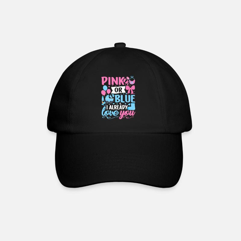 Rosa oder Blau Ich liebe dich schon Junge oder Mädchen - Baseballkappe - Schwarz/Schwarz